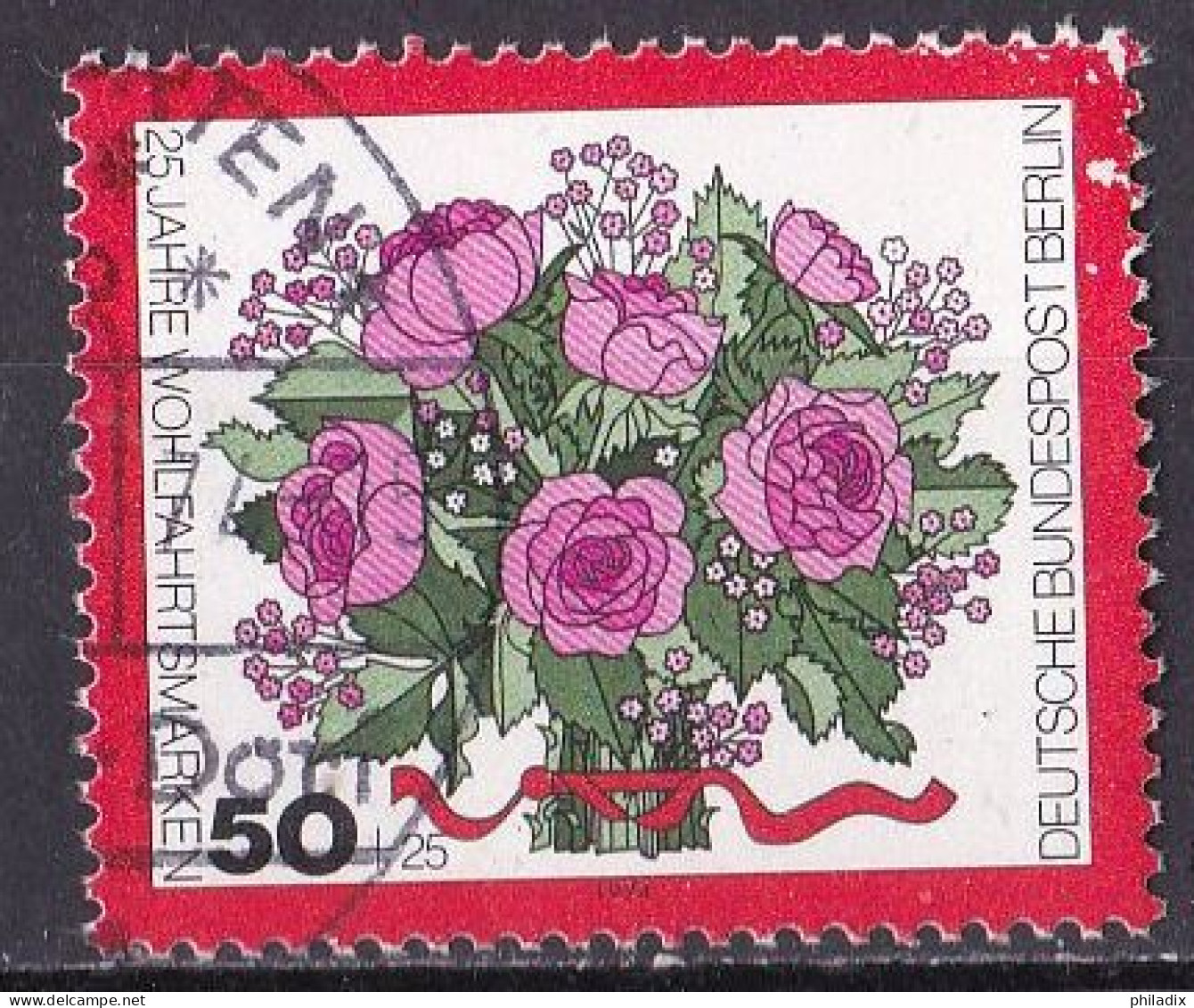 # (475) Berlin 1974 25 Jahre Wohlfahrtsmarken: Blumensträuße O/used (A5-7) - Gebraucht