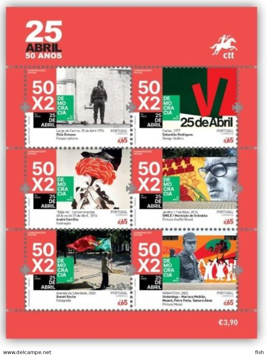 Portugal ** & 50th Anniversary Of The 25th Of April, Joint Issue Cape Verde 1974-2024 (9988) - Blocchi & Foglietti