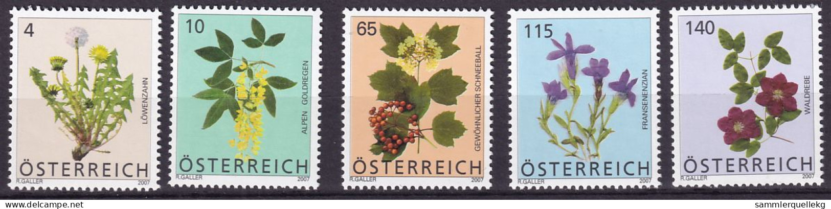 Österreich 2678 - 2682 Postfrisch, Freimarken, Blumen - Other & Unclassified