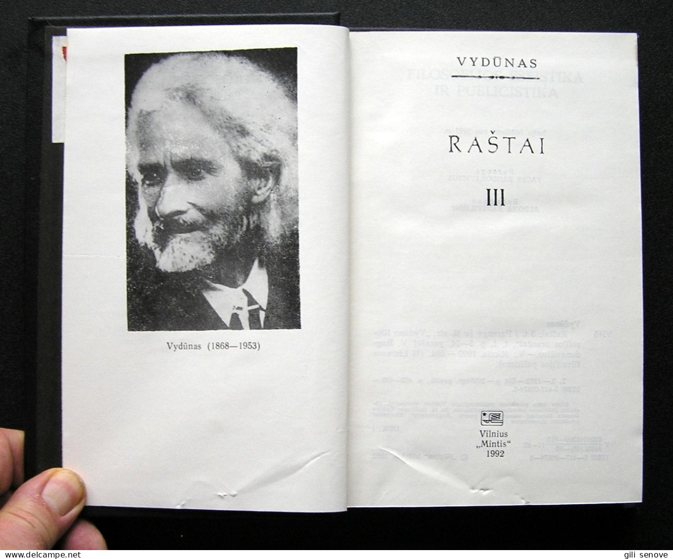 Lithuanian Book / Raštai (III Tomas) By Vydūnas 1992 - Culture