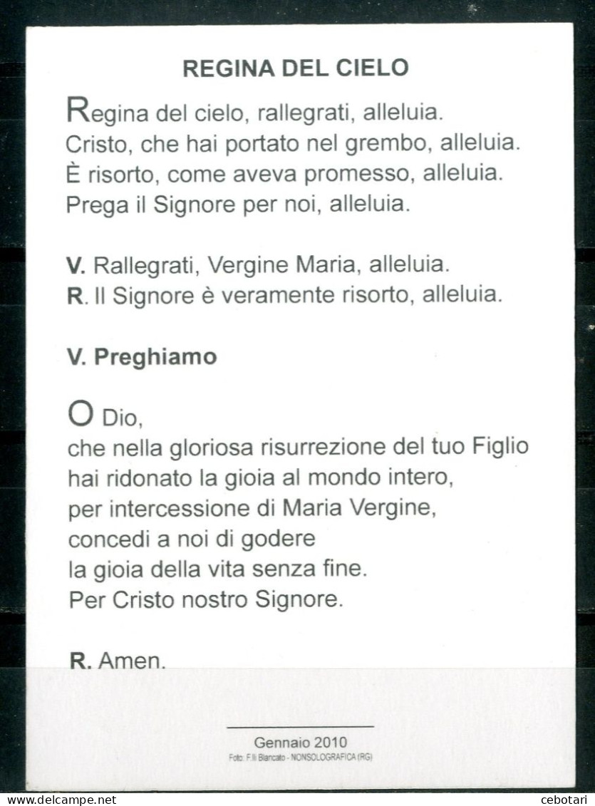 SANTINO - Gesu' Risorto - Santino Con Preghiera. - Devotieprenten