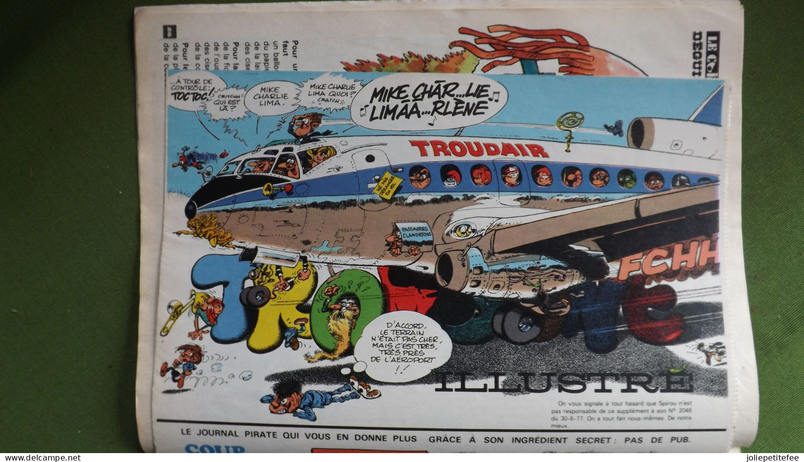 Supplément Spirou.   "TROMBONE ILLUSTRE"  Fascicule Clandestin De Spirou Dessiné Par FRANQUIN .    N°2046    30/6/77. - Spirou Magazine