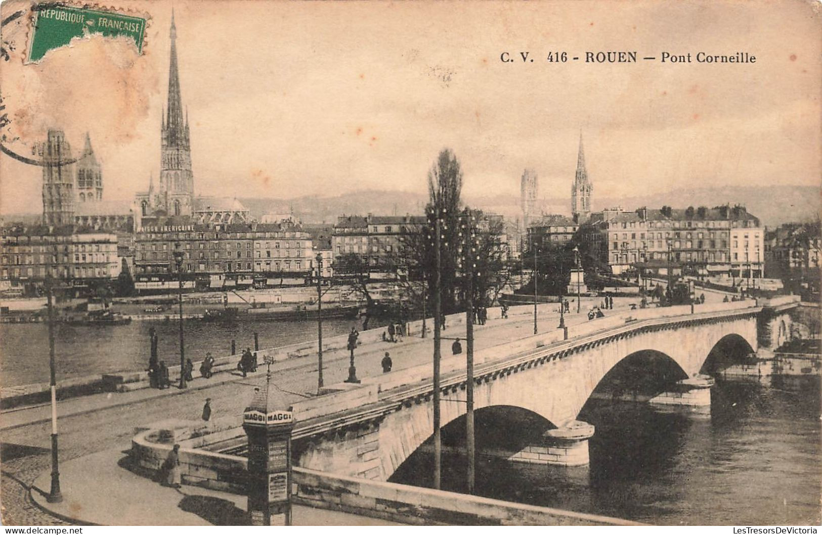 FRANCE - Rouen - Vue Sur Lz Pont Corneille - Animé - Carte Postale Ancienne - Rouen