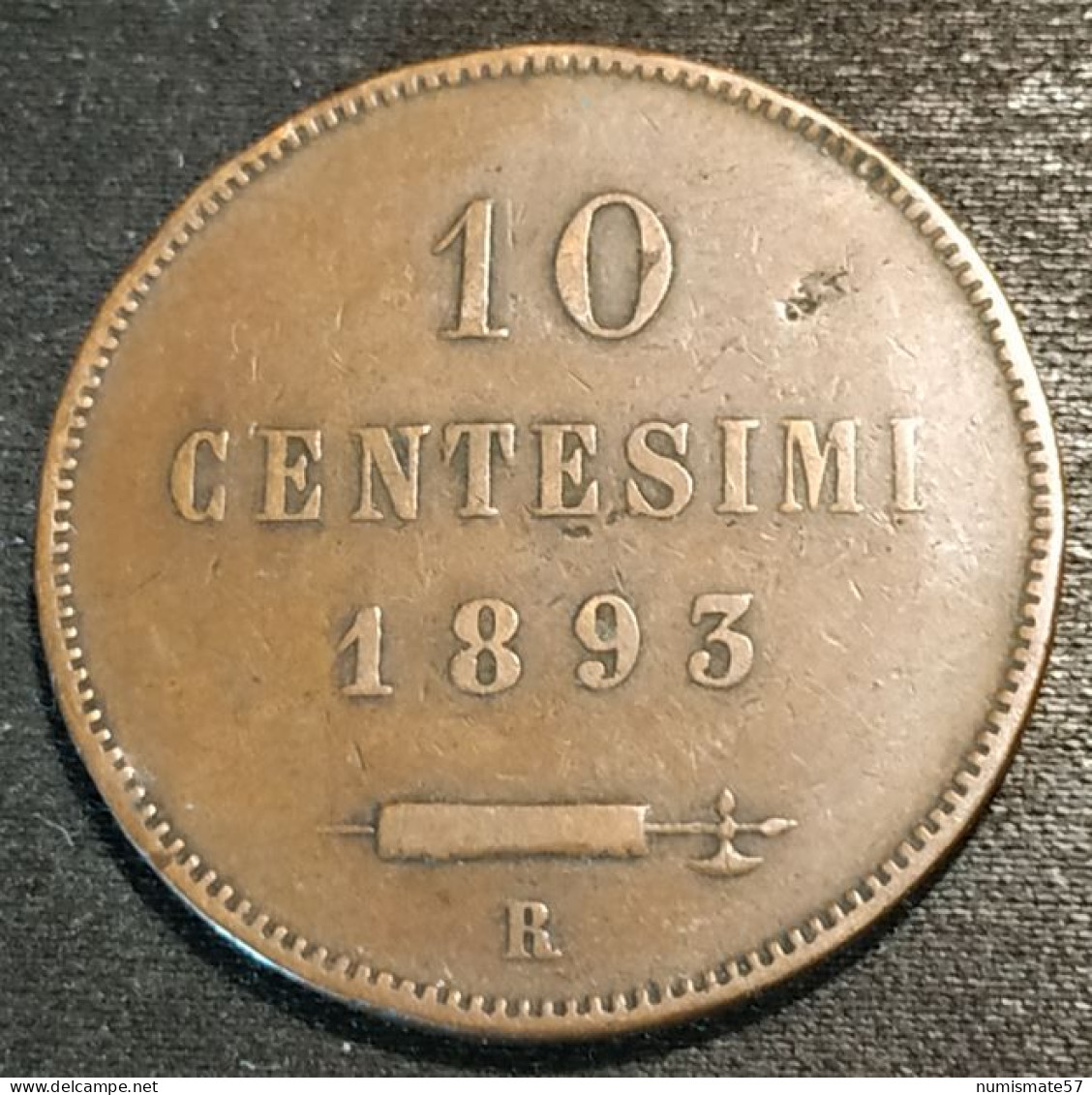 SAINT MARIN - SAN MARINO - 10 CENTESIMI 1893 R - KM 2 - San Marino