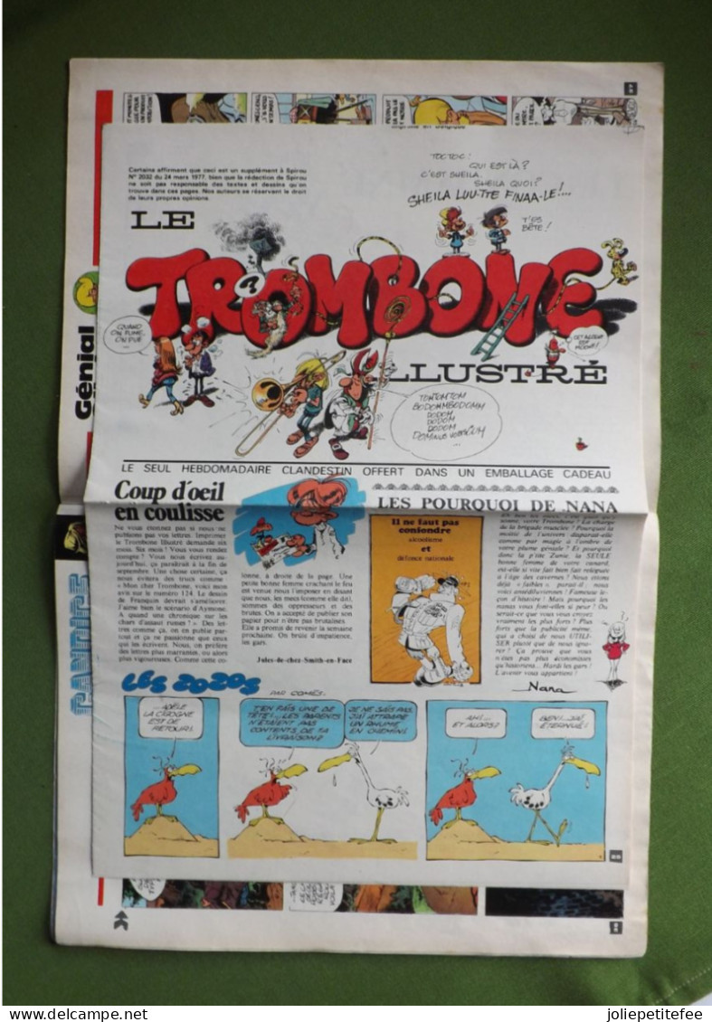 Supplément Spirou.   "TROMBONE ILLUSTRE"  Fascicule Clandestin De Spirou Dessiné Par FRANQUIN .    N°2032    24/3/77. - Spirou Magazine