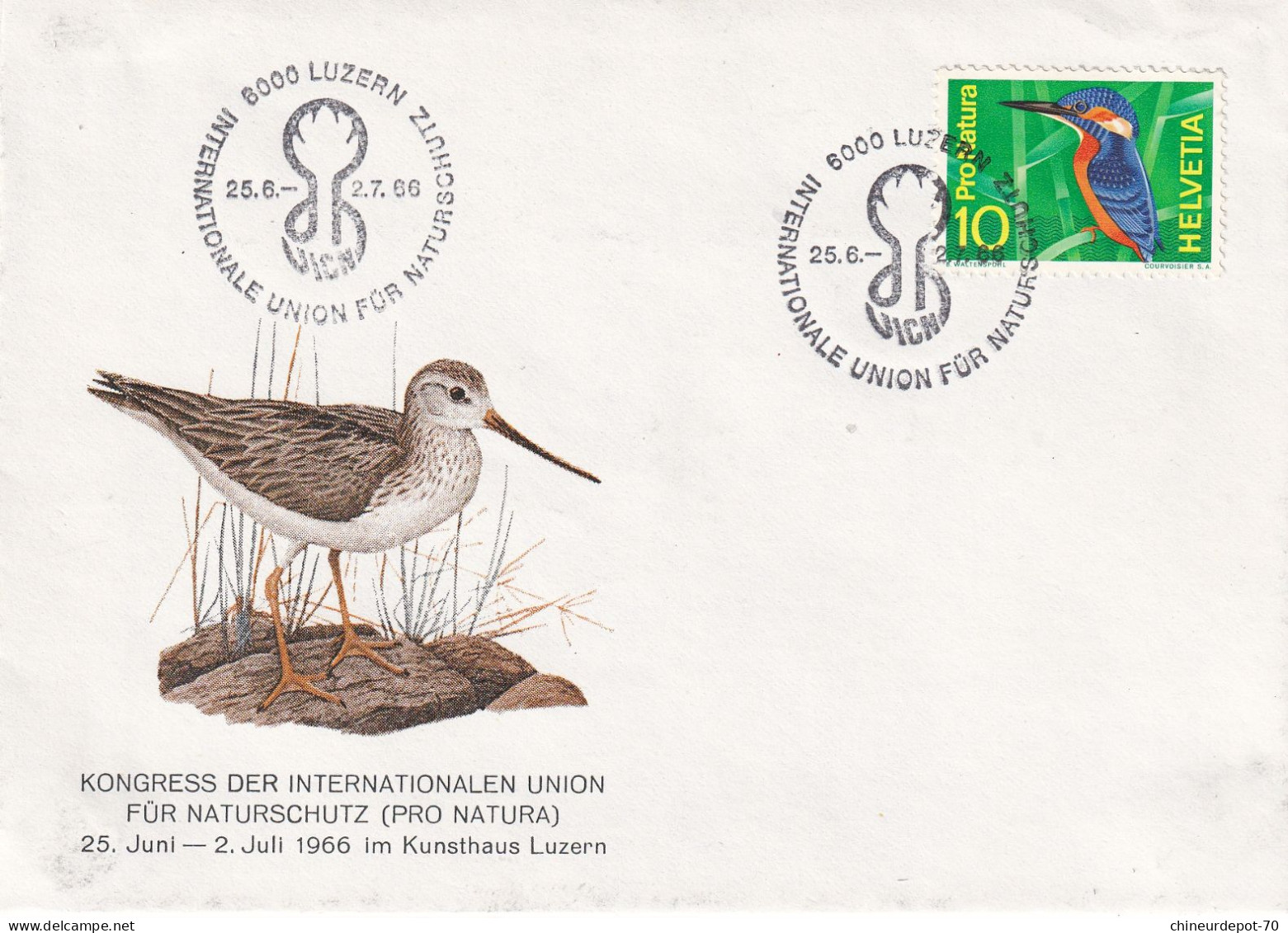 Luzern Kongress Der Internationalen Union Fur Naturschutz Pro Natura 1966 Oiseaux - Storia Postale