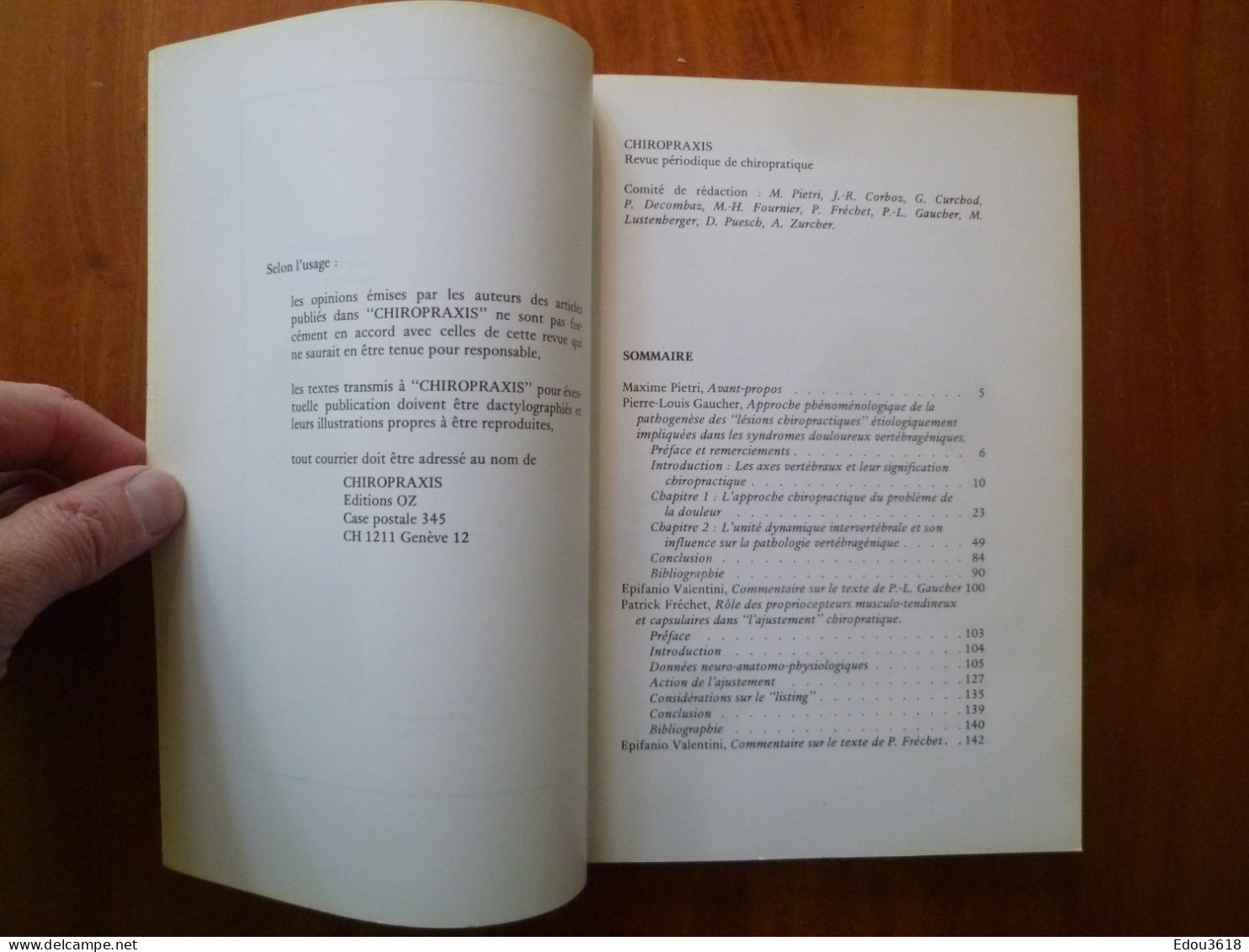 Revue Chiropraxis Subluxation Approche Pierre-Louis Gaucher & Patrick Fréchet  Chiropratique Chiropraxie Chiropractie - Wissenschaft