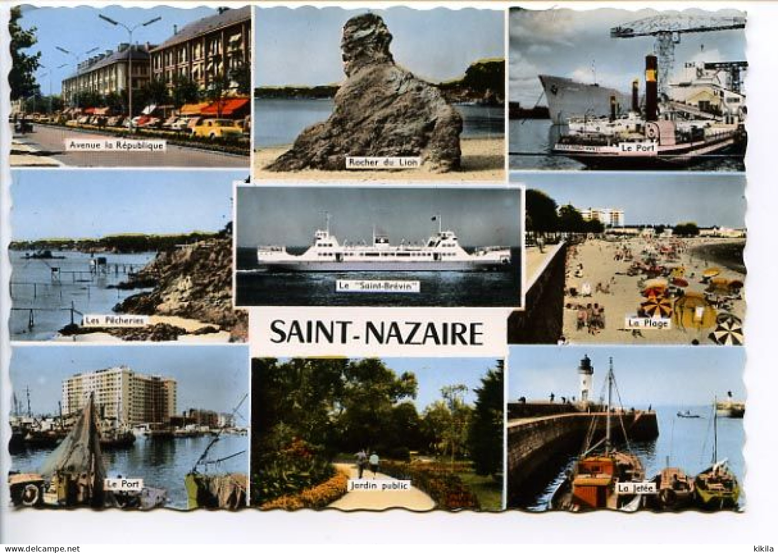 CPSM Dentelée 10.5 X 15 Loire Atlantique   SAINT NAZAIRE  Navire "le Saint Brévin"  Le Port  Les Pêcheries La Jetée - Saint Nazaire