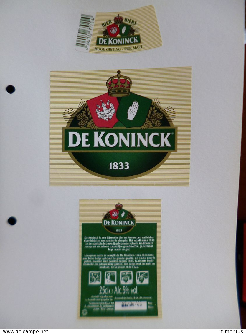 Lot De 6 étiquettes De Bières Belges - Brasserie De Koninck - Beer