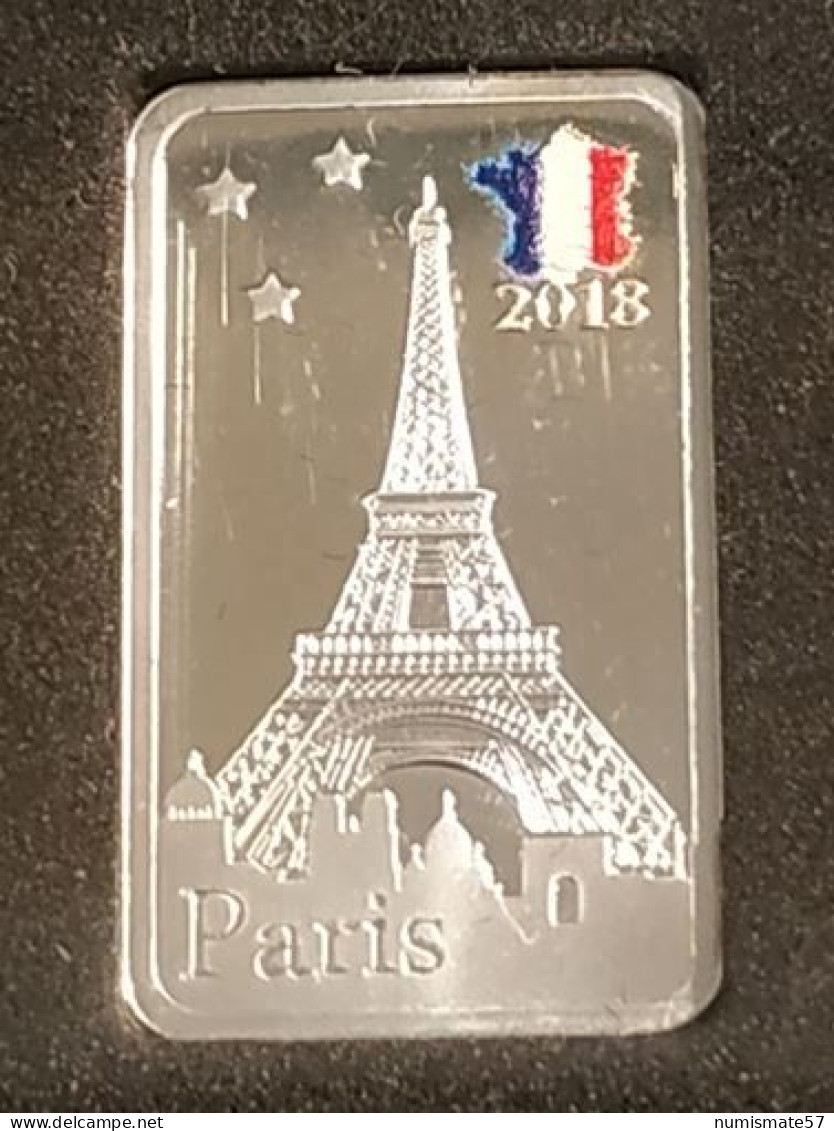 FRANCE - LINGOT EN ARGENT 999‰ - Paris - La Tour Eiffel - Série Les Lingots Du Patrimoine - 2018 - Autres & Non Classés