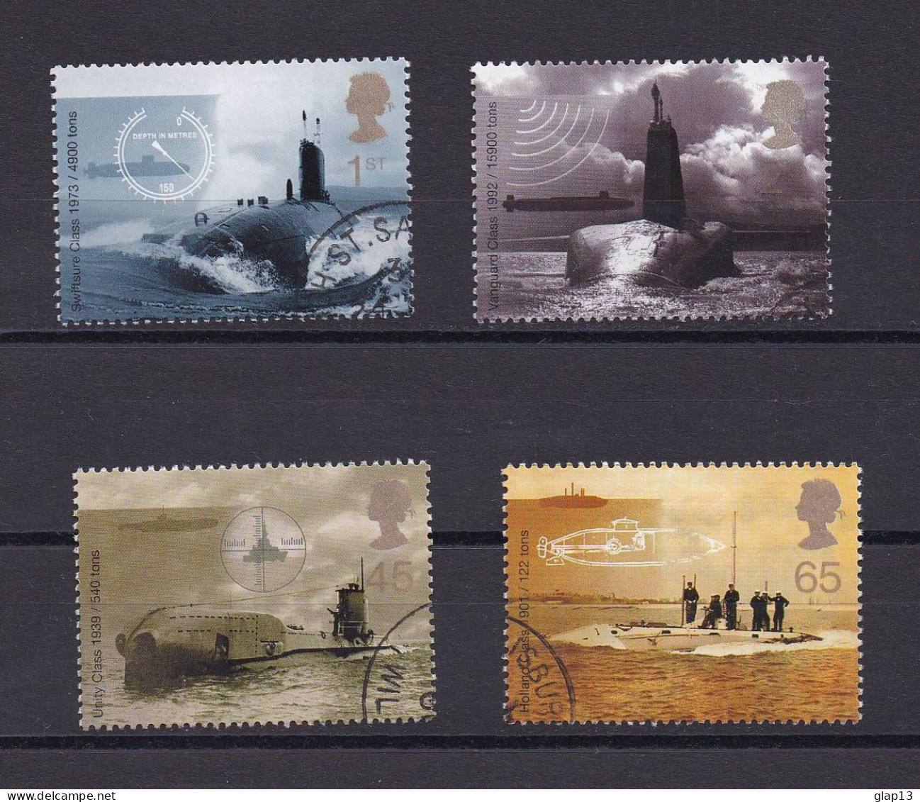 GRANDE-BRETAGNE 2001 TIMBRE N°2244/47 OBLITERE SOUS-MARINS - Used Stamps