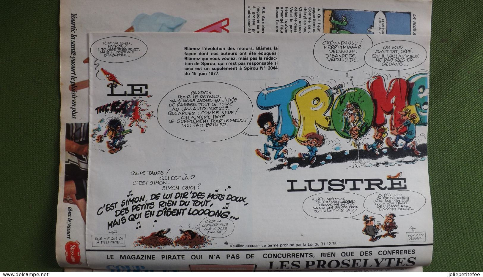 Supplément Spirou.   "TROMBONE ILLUSTRE"  Fascicule Clandestin De Spirou Dessiné Par FRANQUIN .    N°2044    16/6/77. - Spirou Magazine