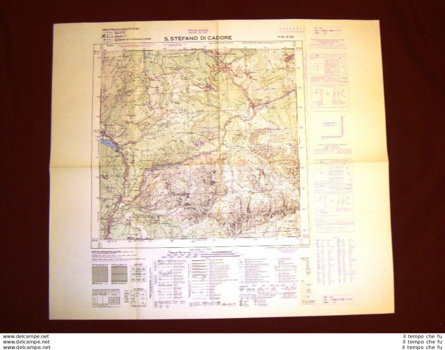 Grande Carta Topografica Santo Stefano Di Cadore Veneto Dettagliatissima I.G.M. - Landkarten