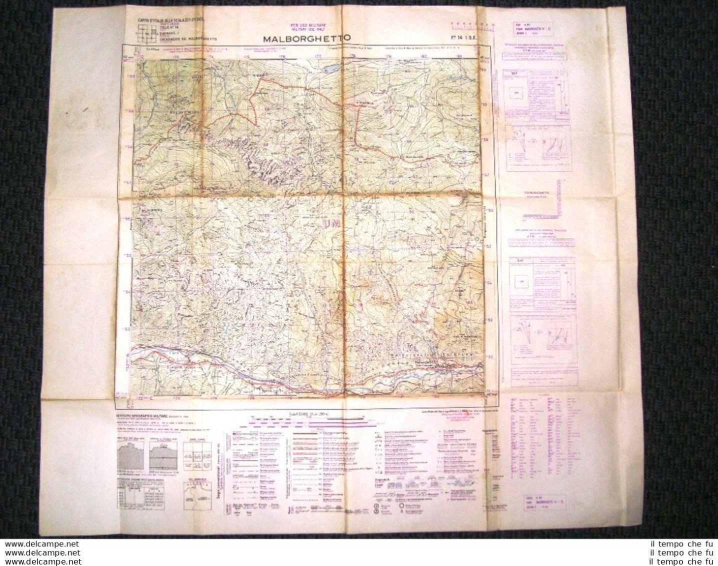 Grande Carta Topografica Malborghetto-Valbruna Udine Friuli Dettagliatissima IGM - Carte Geographique