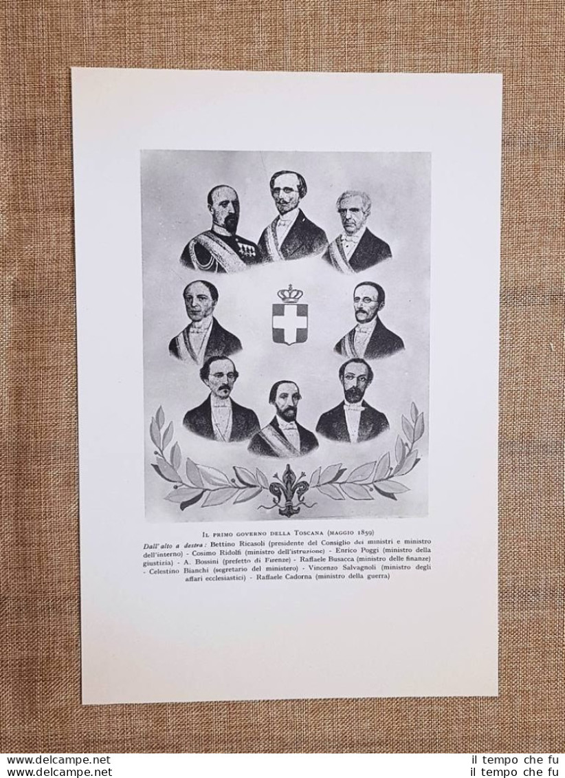 Il Primo Governo Della Toscana Maggio 1859 Stampa Di Metà 900 - Altri & Non Classificati