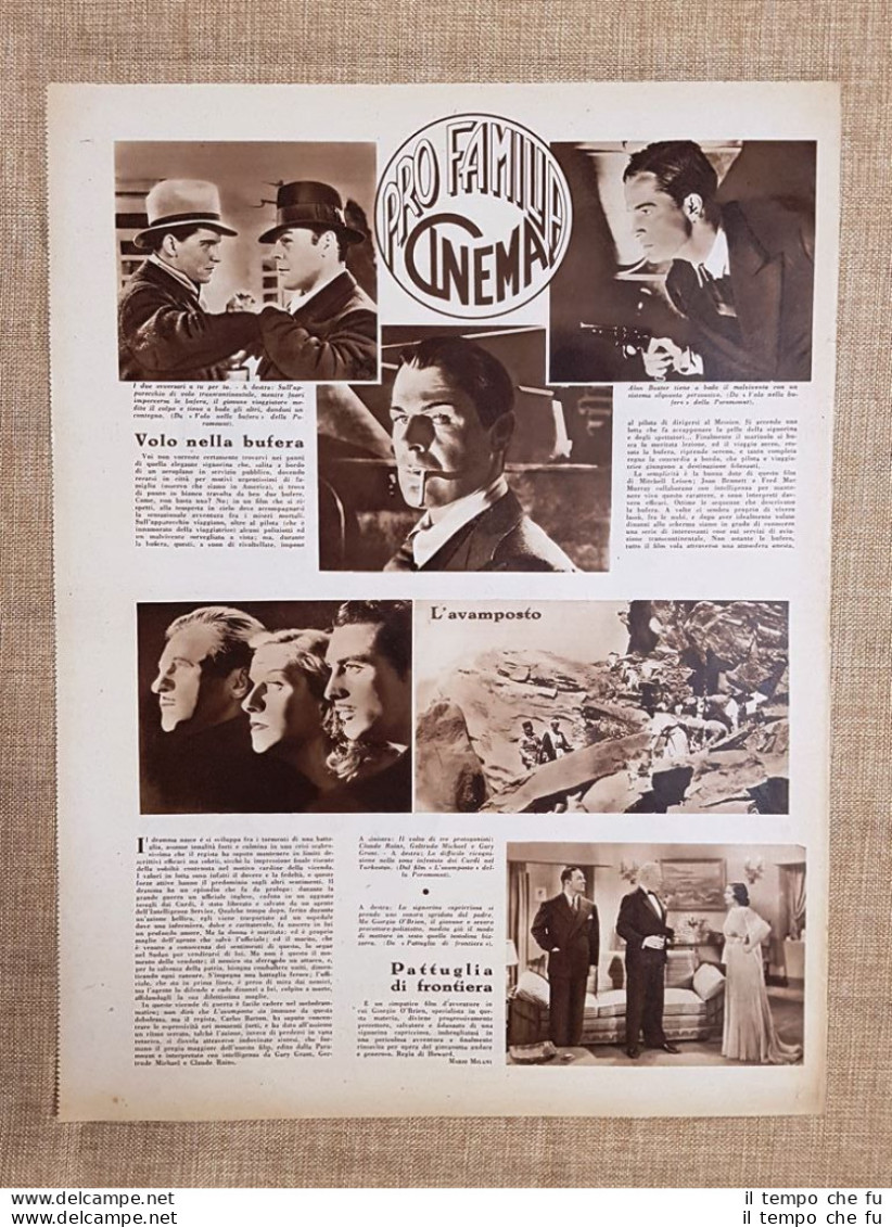 Film Volo Nella Bufera Avamposto Pattuglia Frontiera Illustrazione Cinema 1937 - Sonstige & Ohne Zuordnung