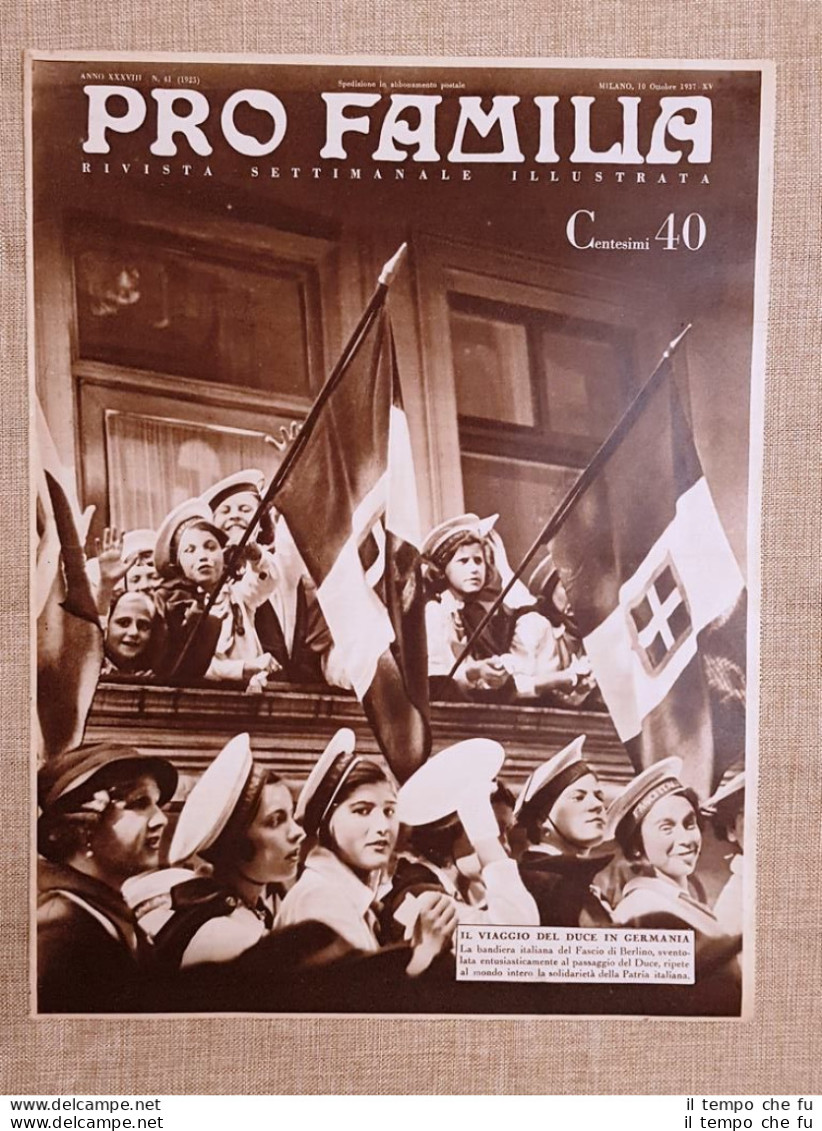 Copertina Pro Familia Del 1937 Berlino La Visita Del Duce Benito Mussolini - Altri & Non Classificati