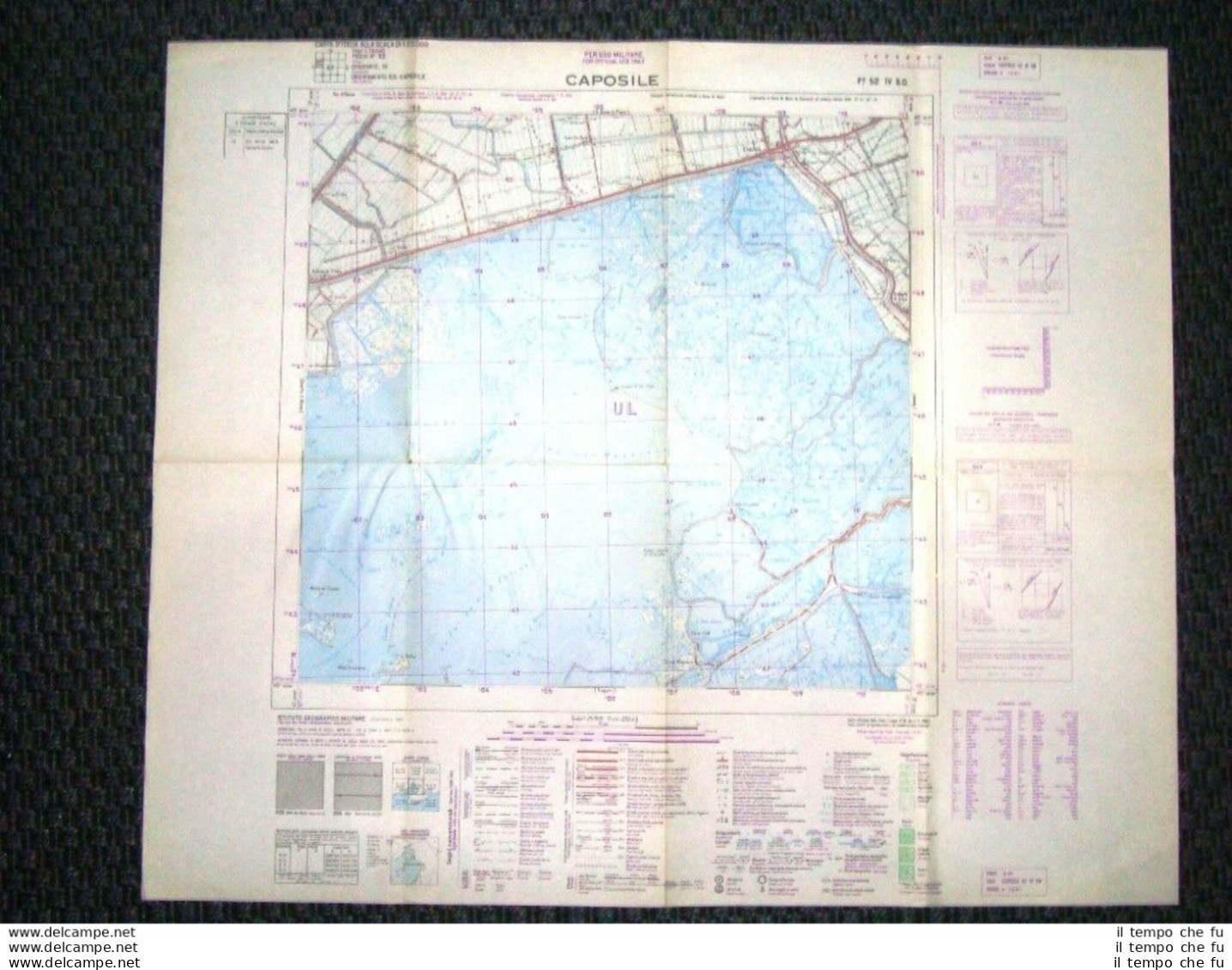 Grande Carta Topografica Caposile O Caposil Venezia Veneto Dettagliatissima IGM - Geographical Maps