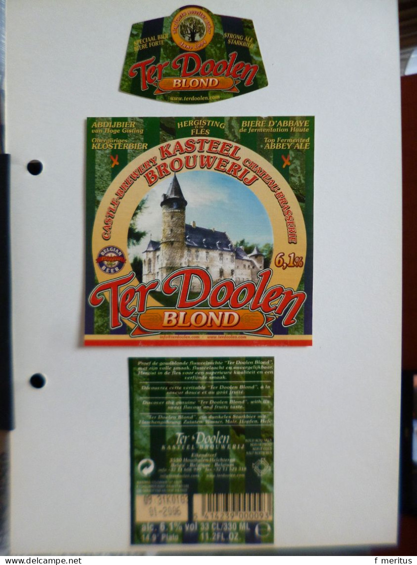 Lot De 4 étiquettes De Bières Belges - Brasserie De Dool - Beer