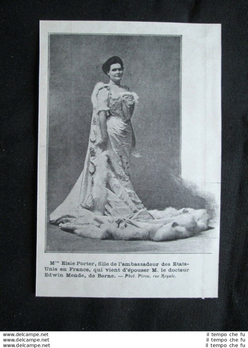 Elsie Porter, Figlia Dell'ambasciatore Stati Uniti In Francia Stampa Del 1905 - Other & Unclassified