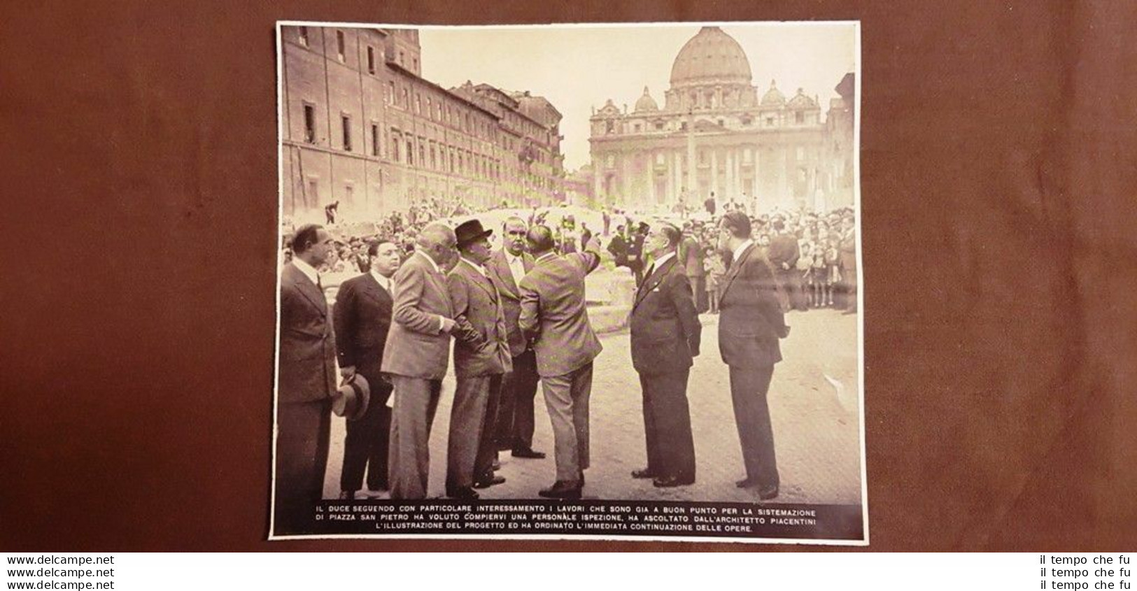 Roma 1937 Duce Benito Mussolini E Arch.Piacentini Sistemazione Piazza San Pietro - Sonstige & Ohne Zuordnung