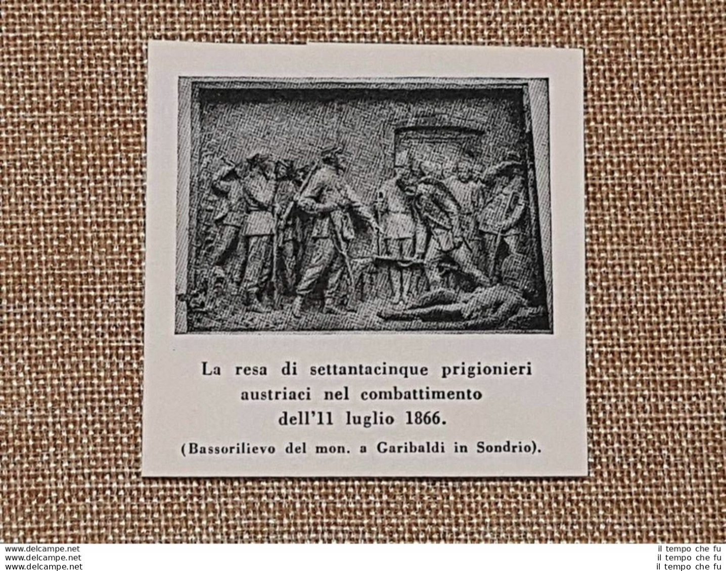 Sondrio Dettaglio Monumento A Garibaldi Resa Degli Austriaci 11 Luglio 1866 - Autres & Non Classés