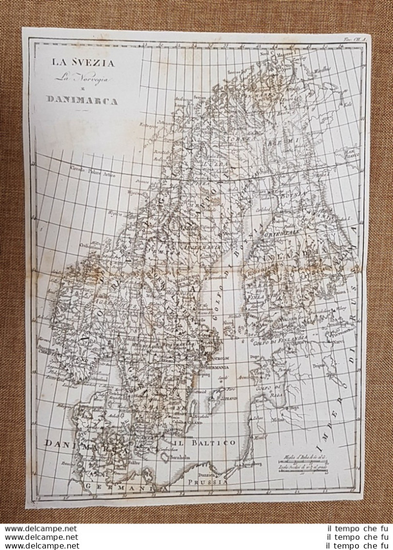 Svezia Norvegia E Danimarca Atlante Istorico Cav. Leonardo Cacciatore Anno 1831 - Geographische Kaarten