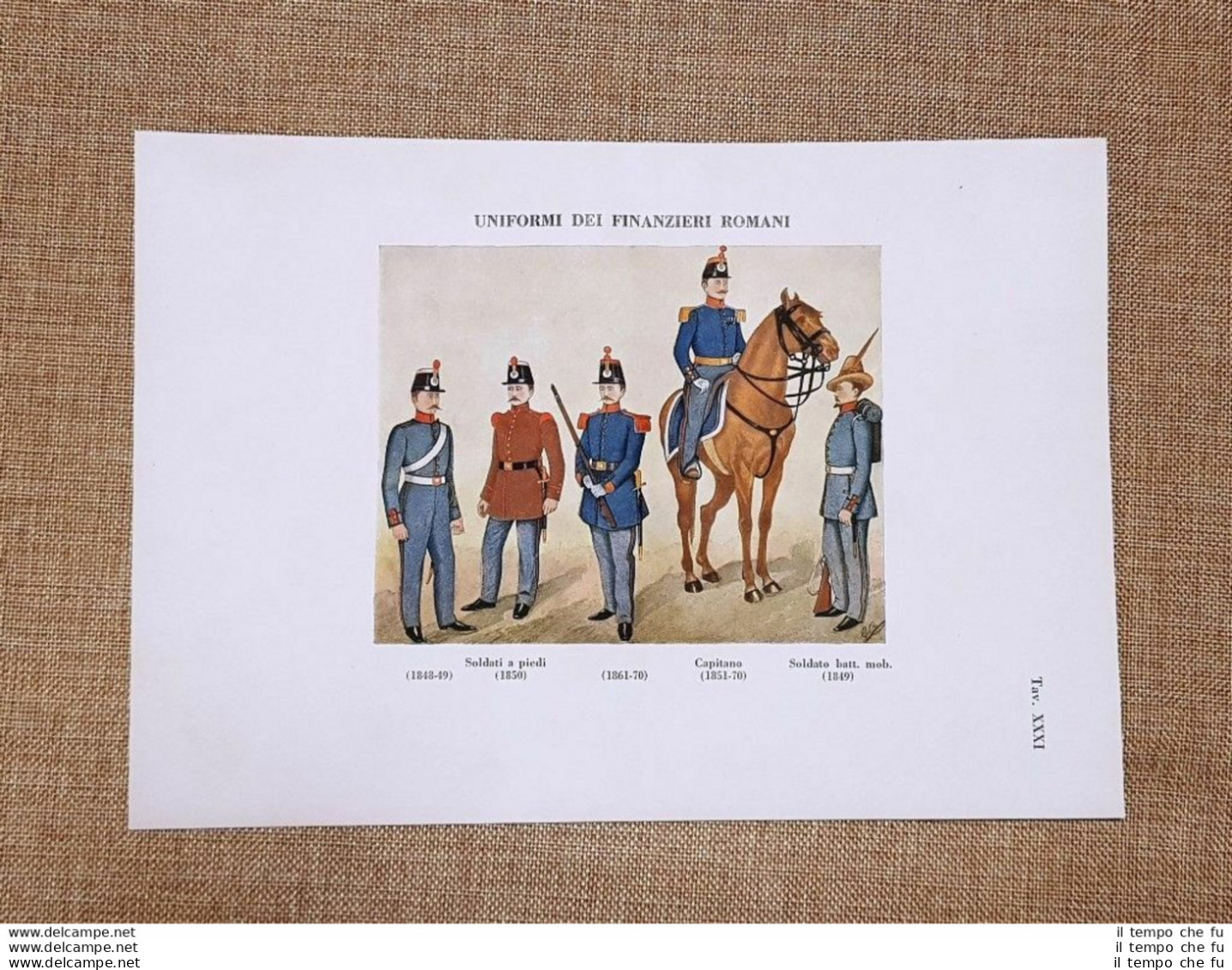 Uniformi Dei Finanzieri Romani Soldati 1848 Capitano 1851-70 Guardia Di Finanza - Otros & Sin Clasificación