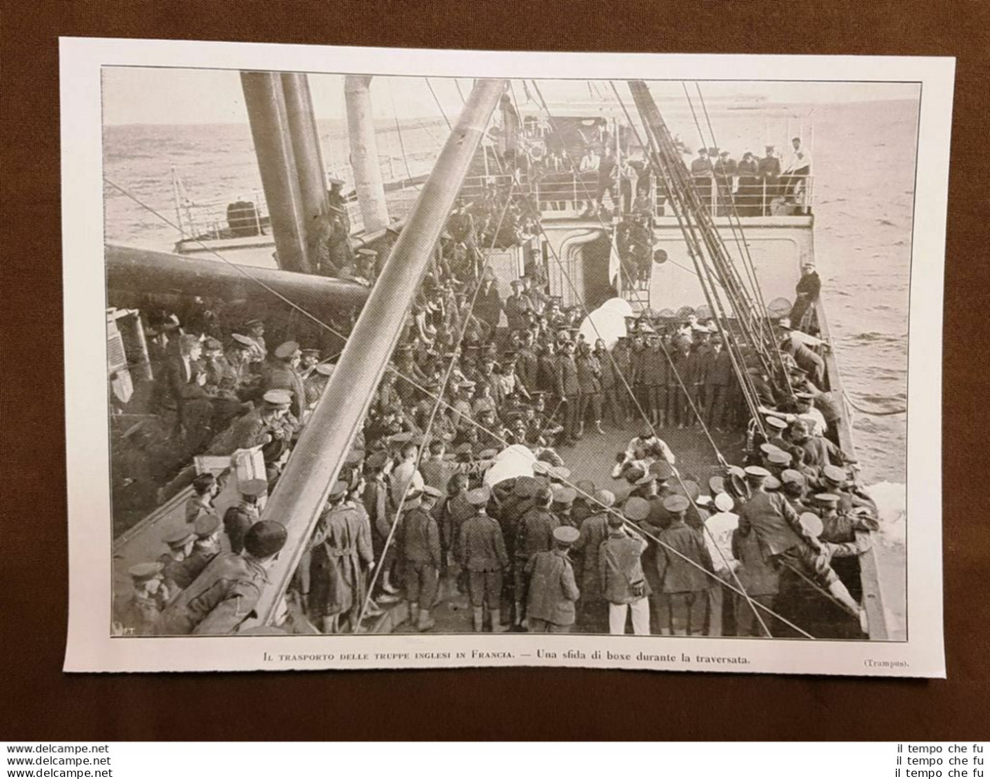 Trasporto Di Truppe Inglesi In Francia Nel 1915 Boxe WW1 Prima Guerra Mondiale - Autres & Non Classés