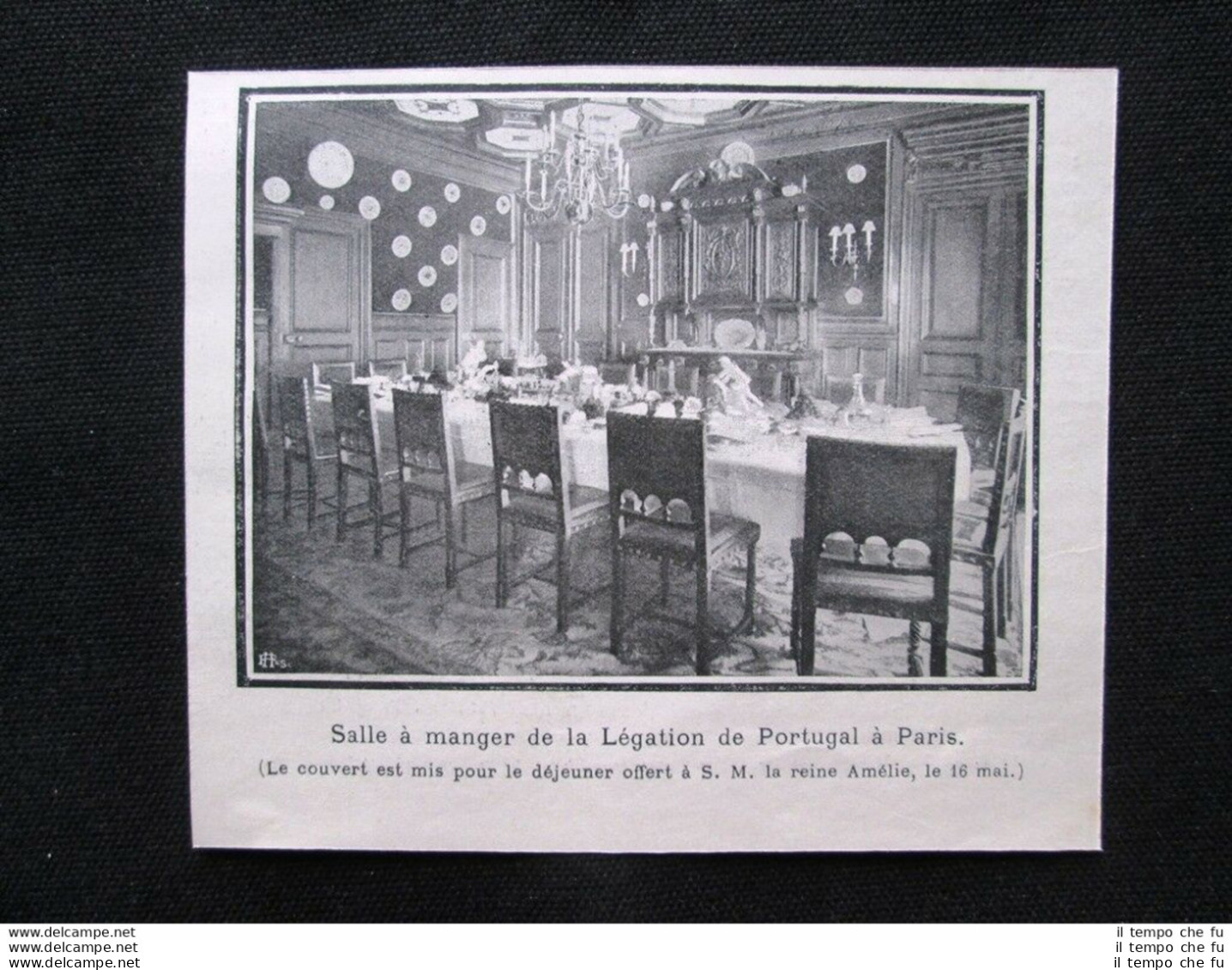 Sala Da Pranzo Della Delegazione Del Portogallo A Parigi Stampa Del 1903 - Other & Unclassified