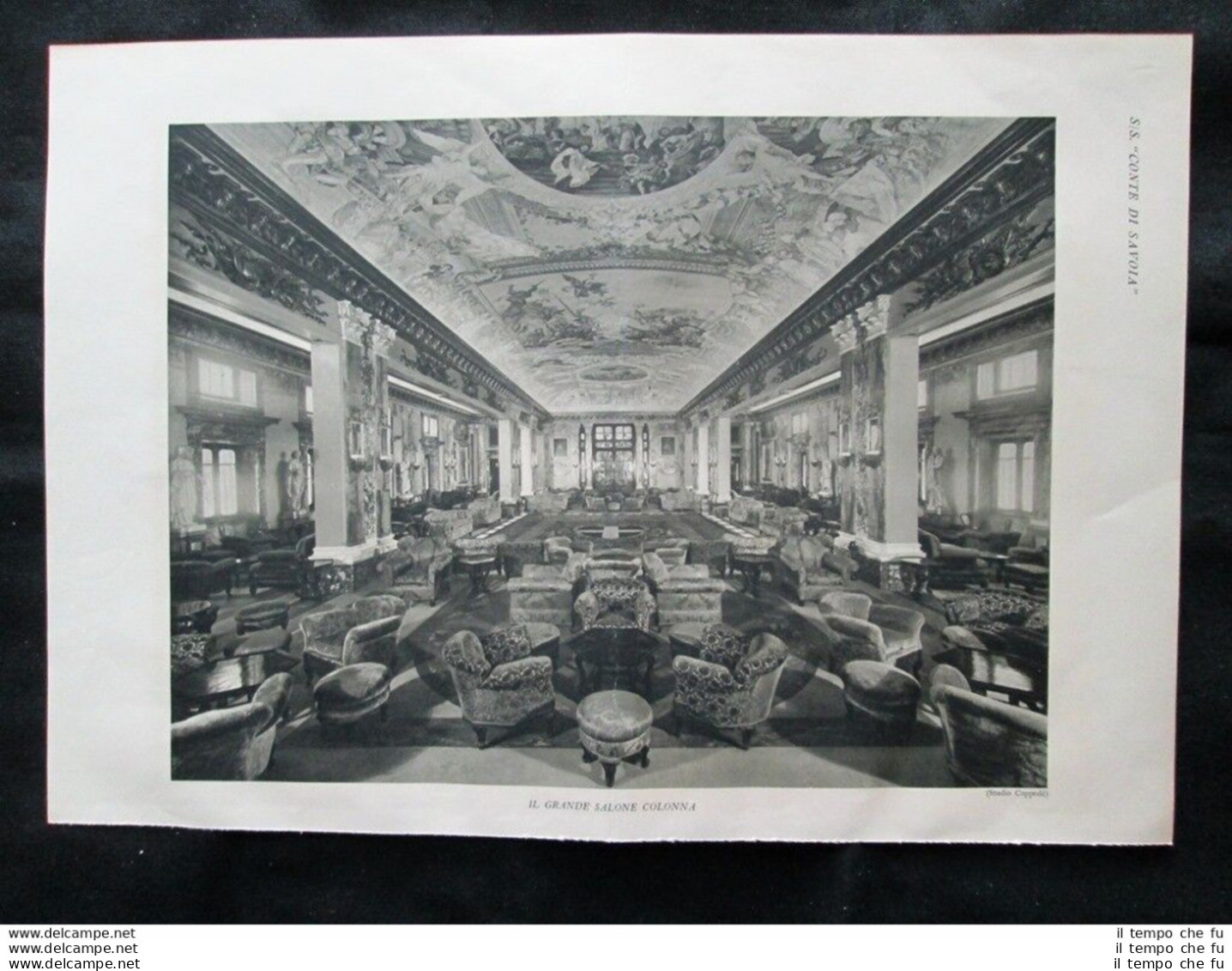 Nave Conte Di Savoia Arch.Pulitzer:Colonna,Galleria Principessa Stampa Del 1932 - Sonstige & Ohne Zuordnung