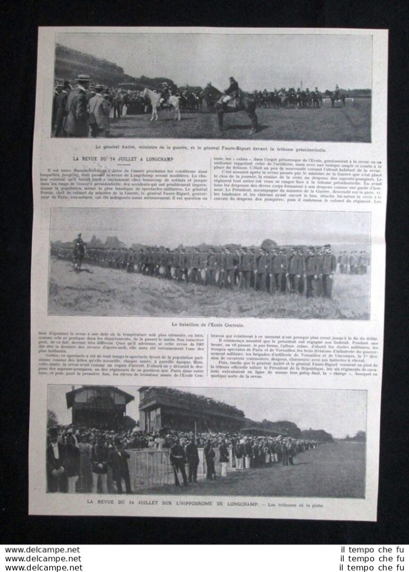 La Rivista Militare Del 14 Luglio 1902 A Longchampg Stampa Del 1902 - Sonstige & Ohne Zuordnung