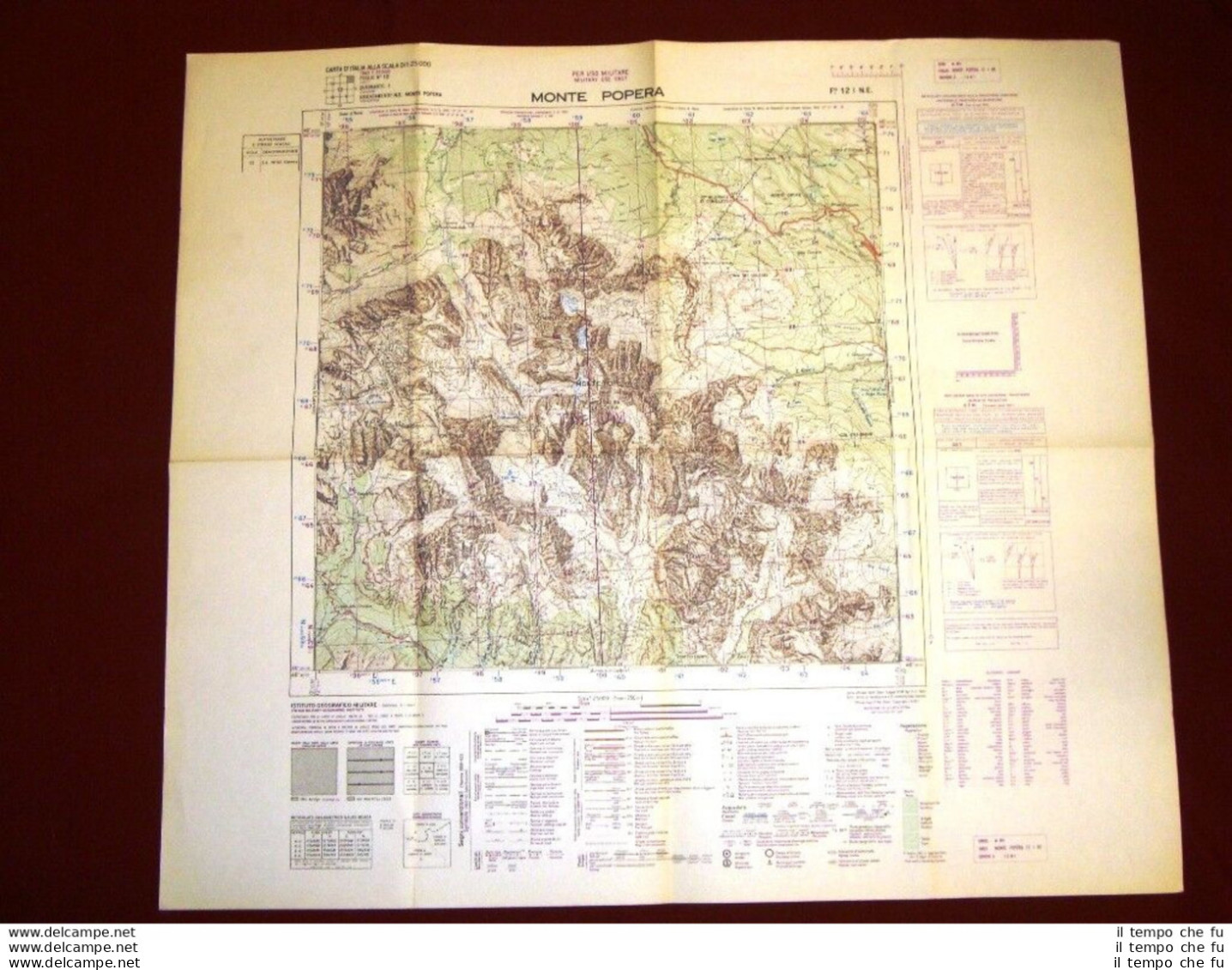 Grande Carta Topografica Monte Popera Bolzano Trentino Dettagliatissima I.G.M. - Mapas Geográficas