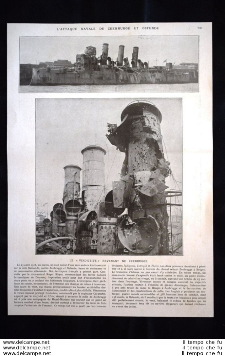 Attaque Navale De Zeebrugge Vindictive Daffodil Iris WW1 Guerra 1914 - 1918 - Autres & Non Classés
