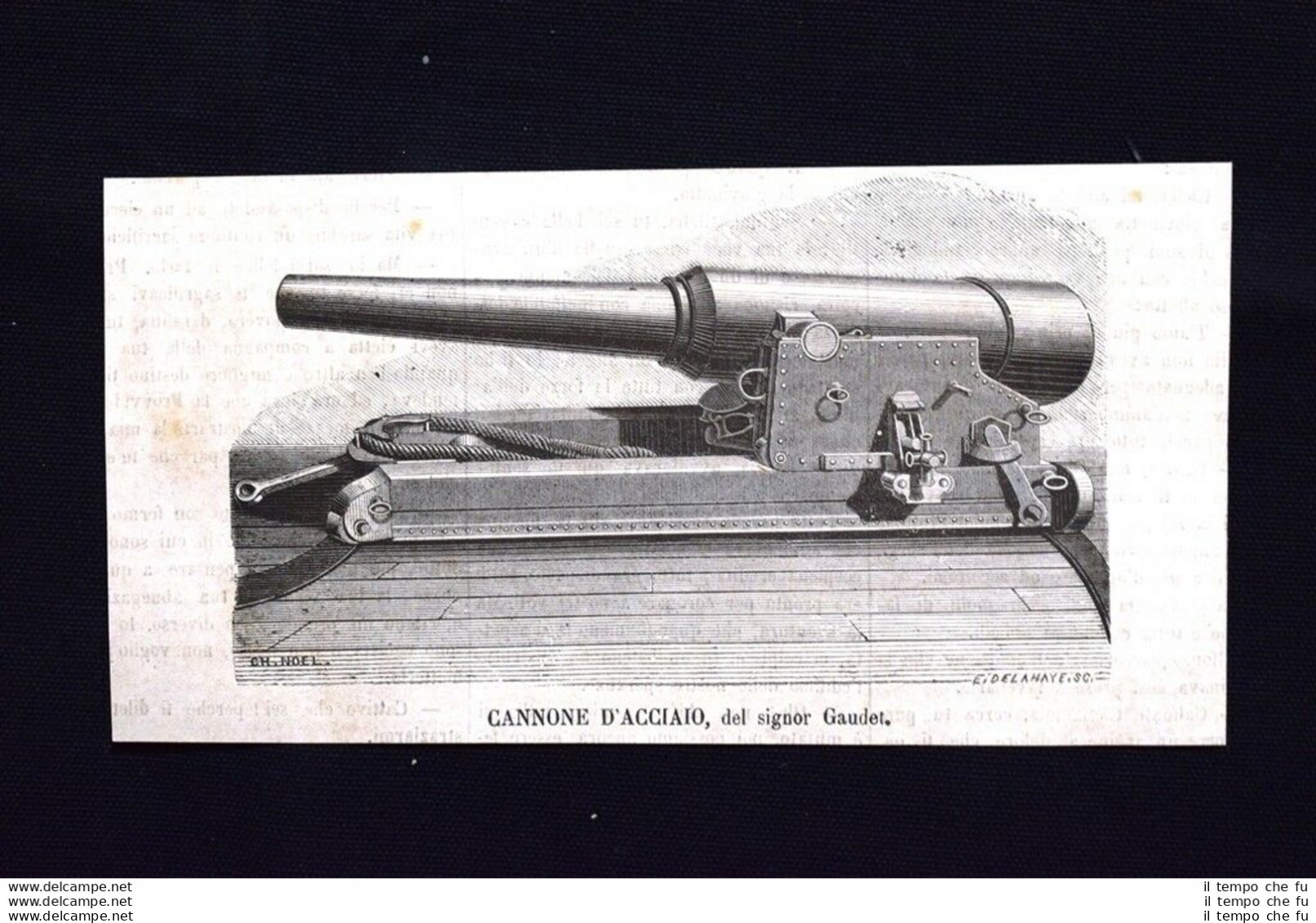 Cannone D'acciaio, Del Signor Gaudet Incisione Del 1870 - Avant 1900