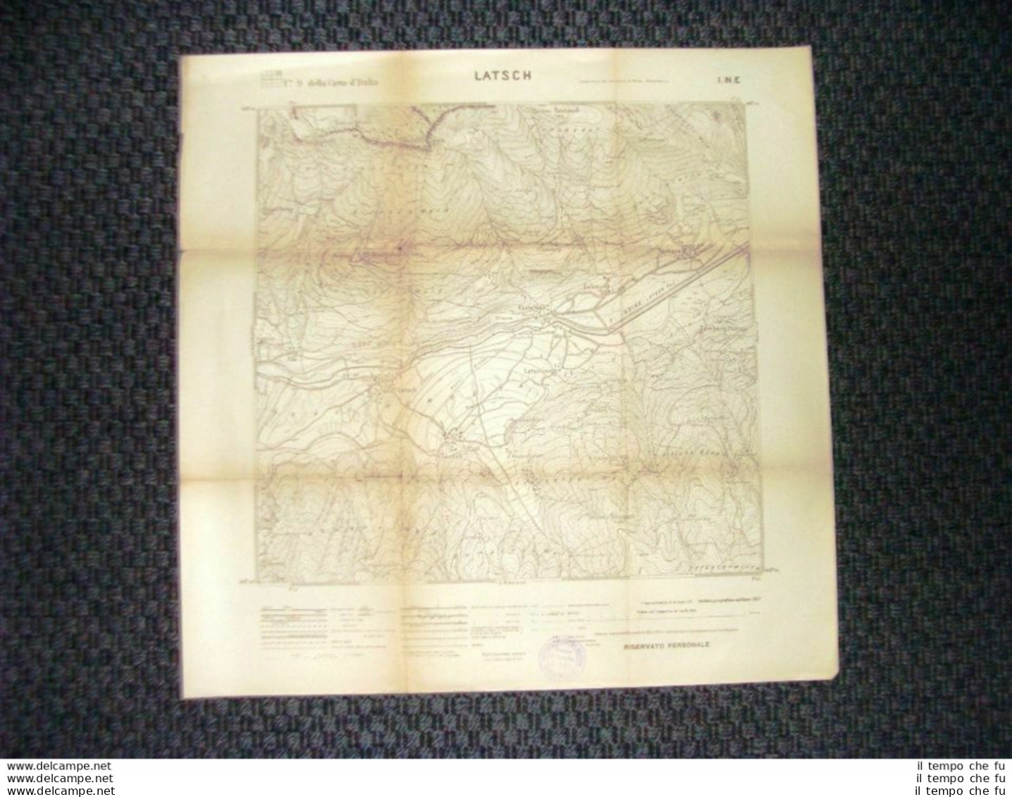 Grande Carta Topografica Laces O Latsch Trentino Alto Adige Dettagliatissima IGM - Geographische Kaarten