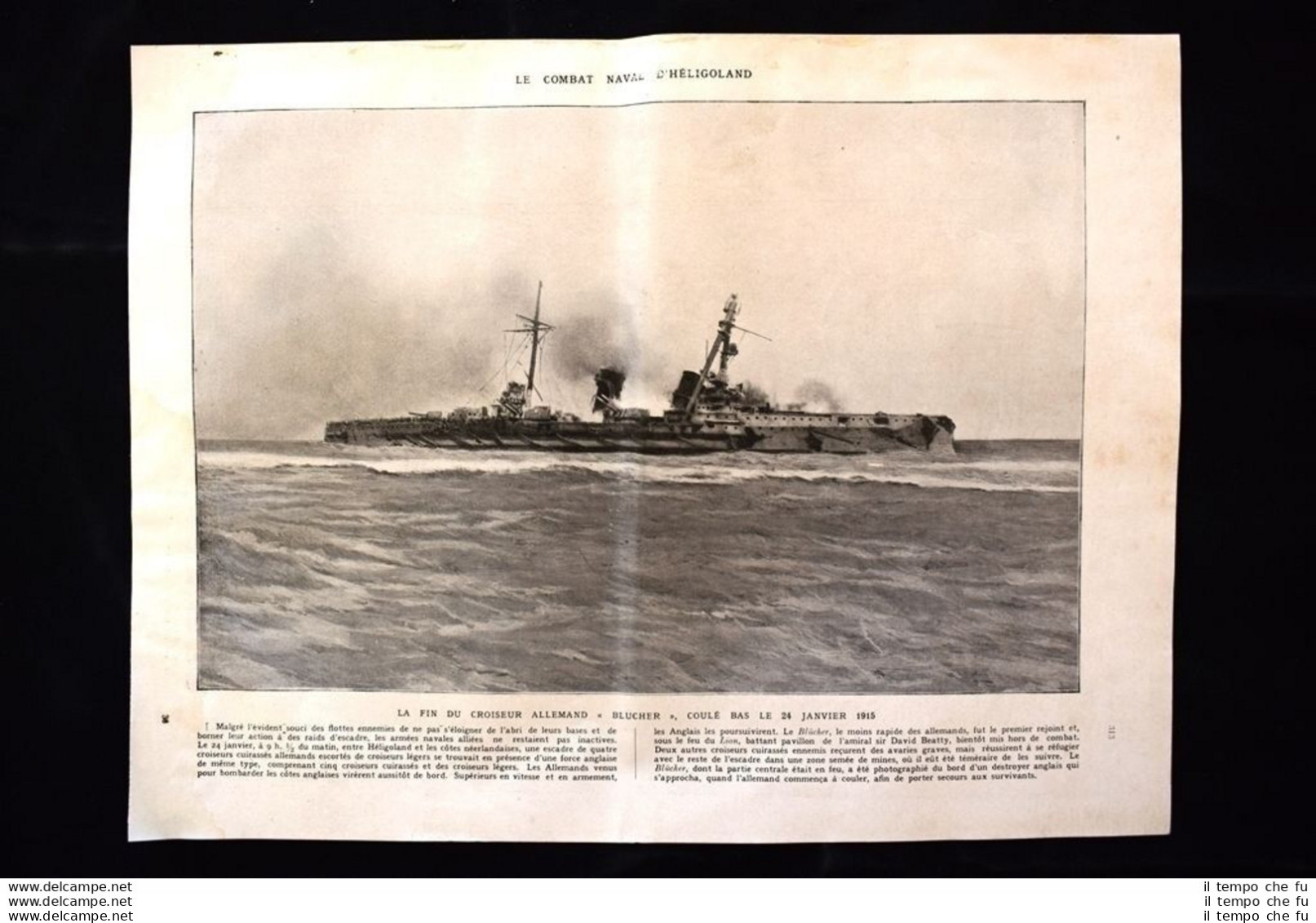 Le Combat Naval D'Héligoland, La Fin Du Croiseur Blucher WW1 Guerra 1914 - 1918 - Autres & Non Classés