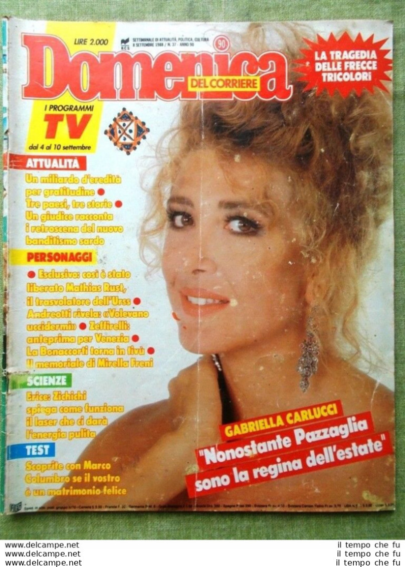 La Domenica Del Corriere 8 Settembre 1988 Incidente Di Ramstein Bramieri Freni - Autres & Non Classés