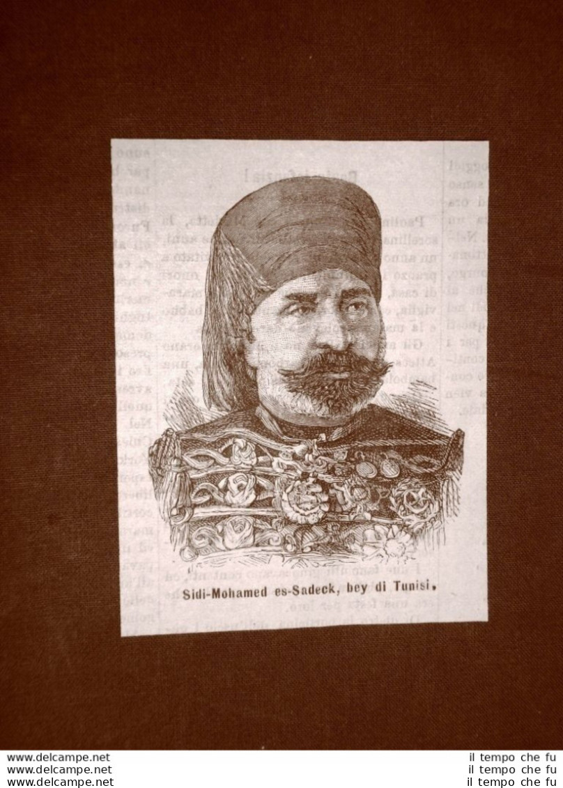 Sidi Mohammed Es-Sadek Nel 1881 Bey Di Tunisi Tunisia - Voor 1900