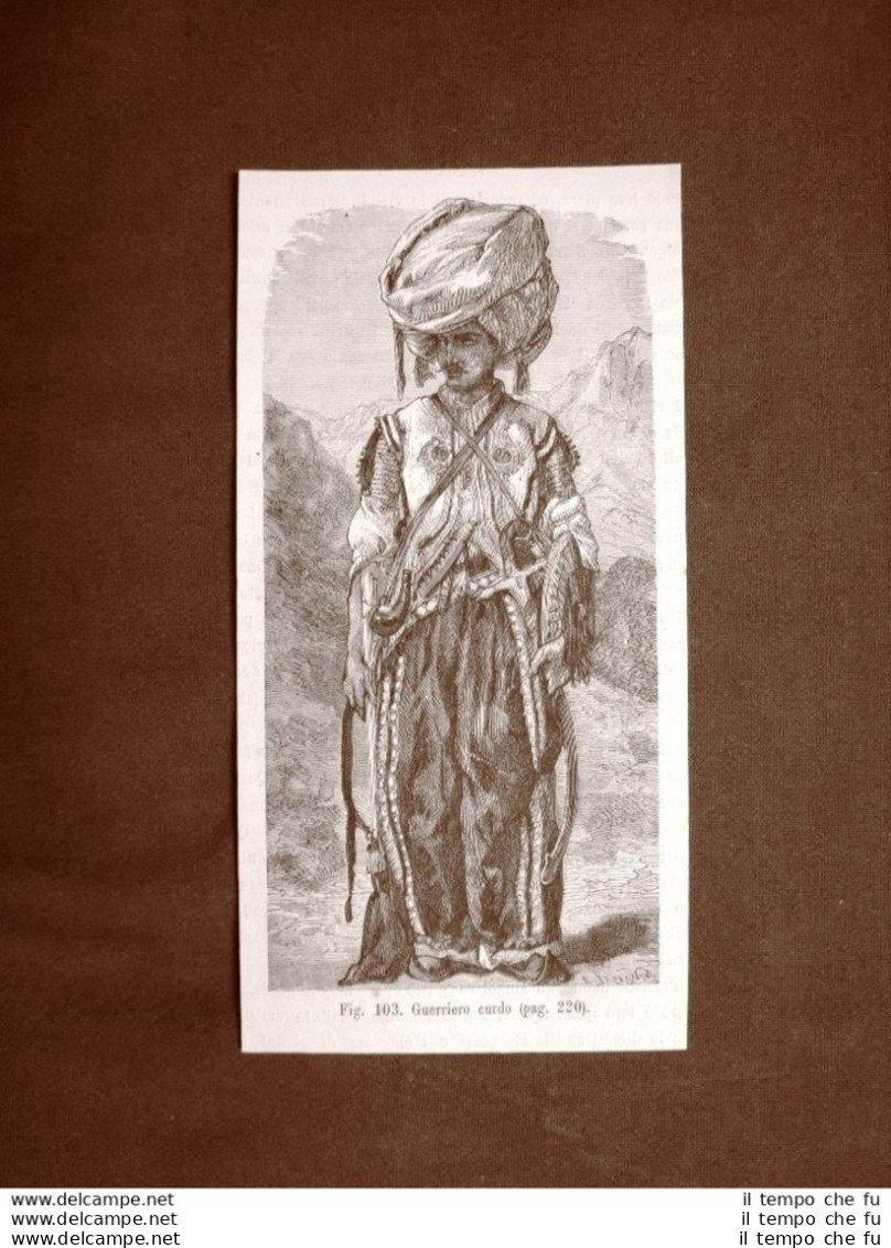 Un Guerriero Curdo Nel 1883 Kurdistan O Mesopotamia Moda E Costume - Avant 1900