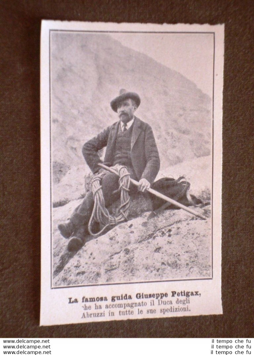 Guida Degli Alpini Alpino Giuseppe Petigax Nel 1909 - Autres & Non Classés