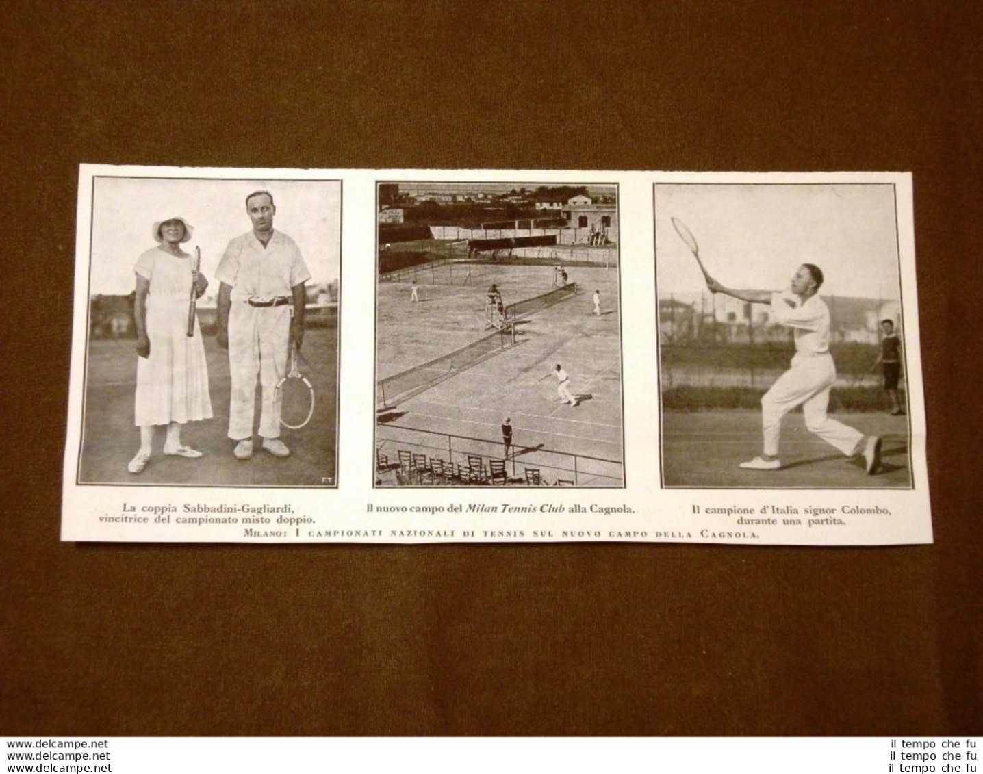 Milano 1923 Campo Della Cagnola Campionato Tennis Sabbadini Gagliardi Colombo - Autres & Non Classés