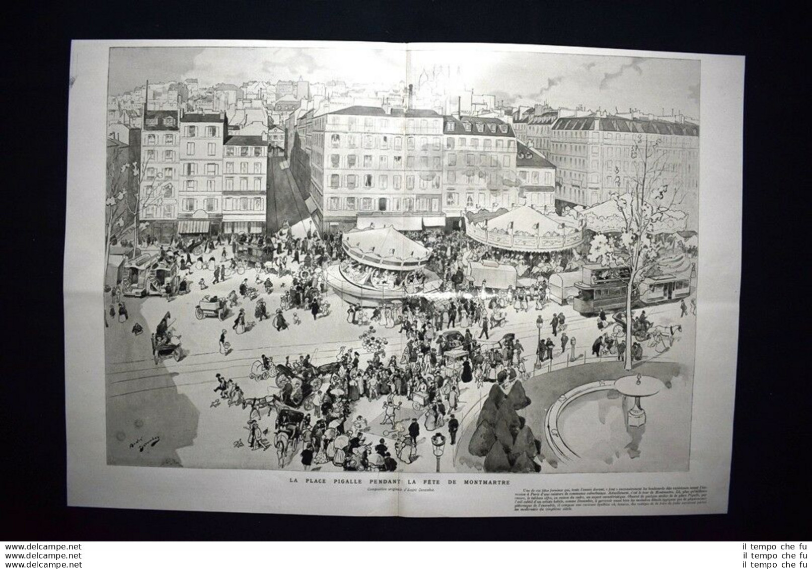 Festa Di Montmartre, Piazza Pigalle-Sud Dell'Orano-Relitto Lutin Stampa Del 1906 - Other & Unclassified