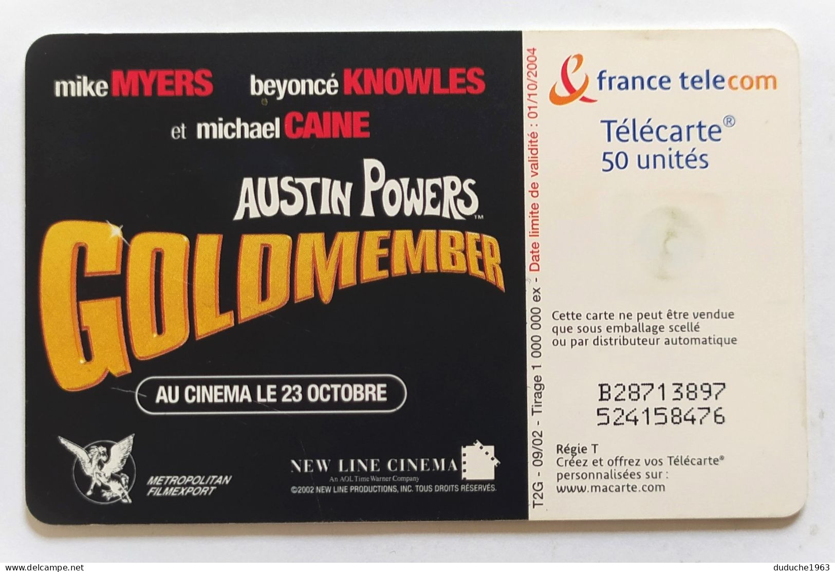 Télécarte France - Austin Powers - Goldmember - Unclassified