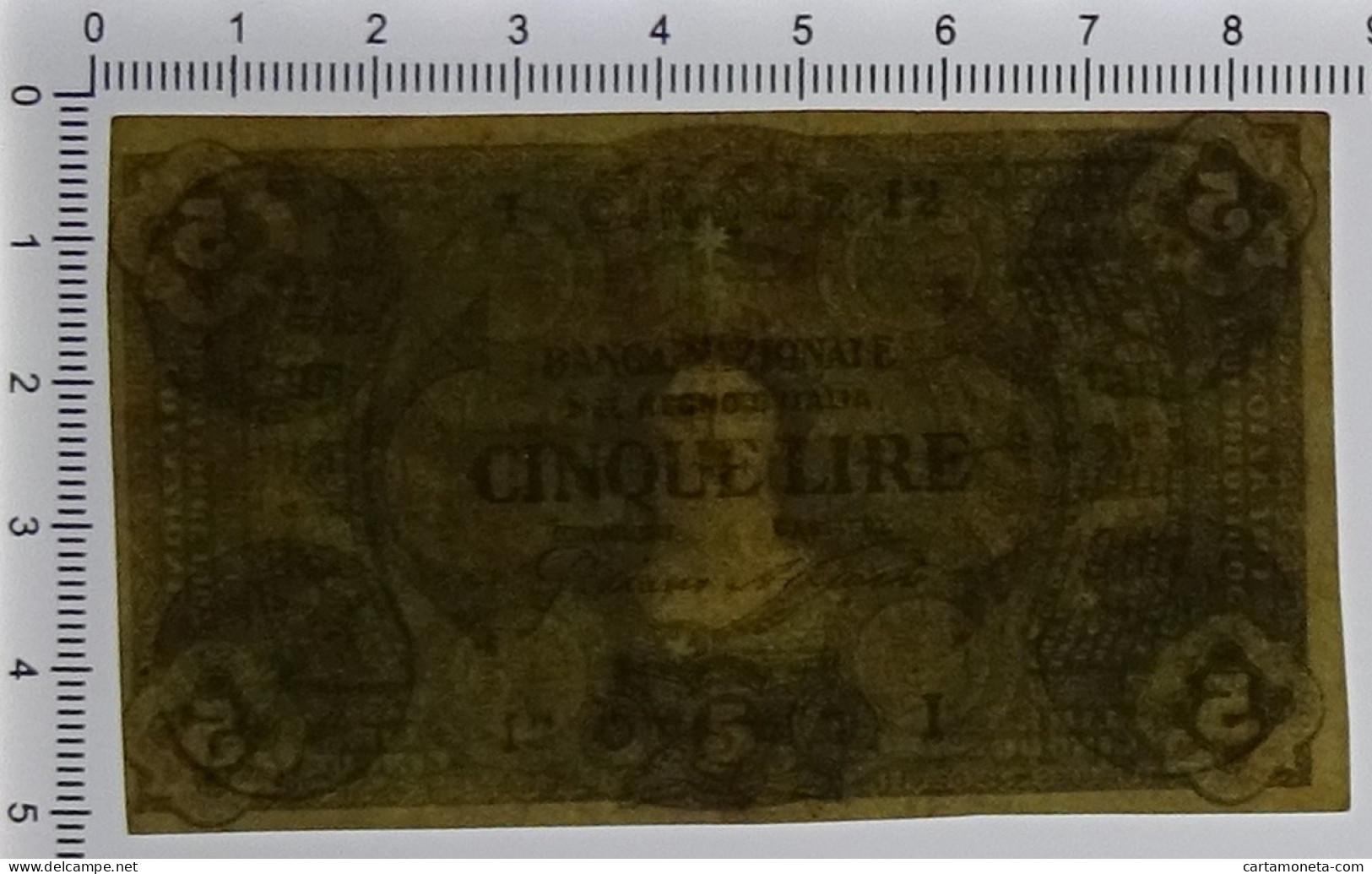 5 LIRE FALSO D'EPOCA BANCA NAZIONALE NEL REGNO D'ITALIA 30/10/1867 BB+ - [ 8] Fakes & Specimens