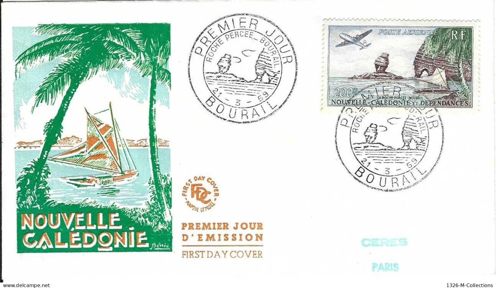 Envellope NOUVELLE CALEDONIE 1e Jour N° 72 Poste Aerienne Ceres - Storia Postale