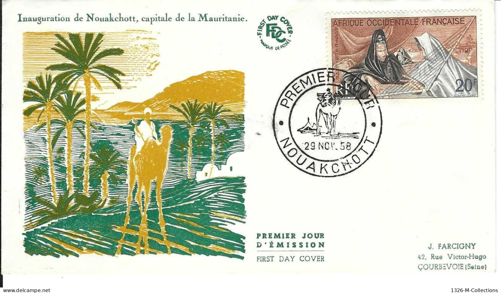 Envellope AFRIQUE OCCIDENTALE FRANCAISE 1e Jour N° 28 Poste Aerienne Ceres - Storia Postale