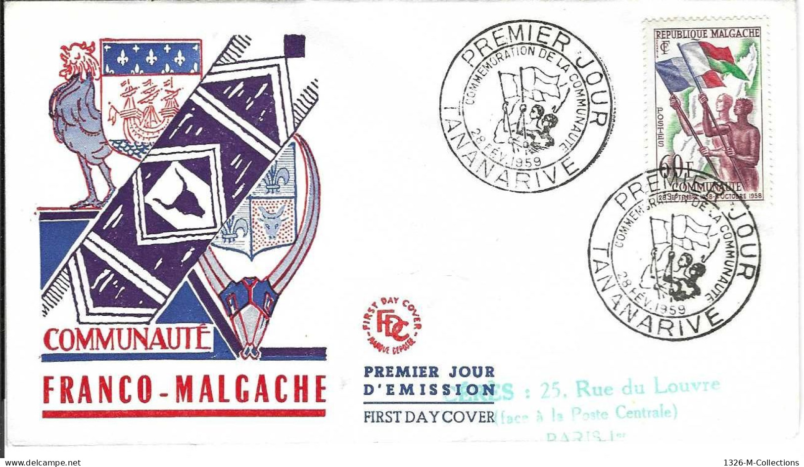 Envellope MADAGASCAR 1e Jour N° 340 Y & T - Madagascar (1960-...)