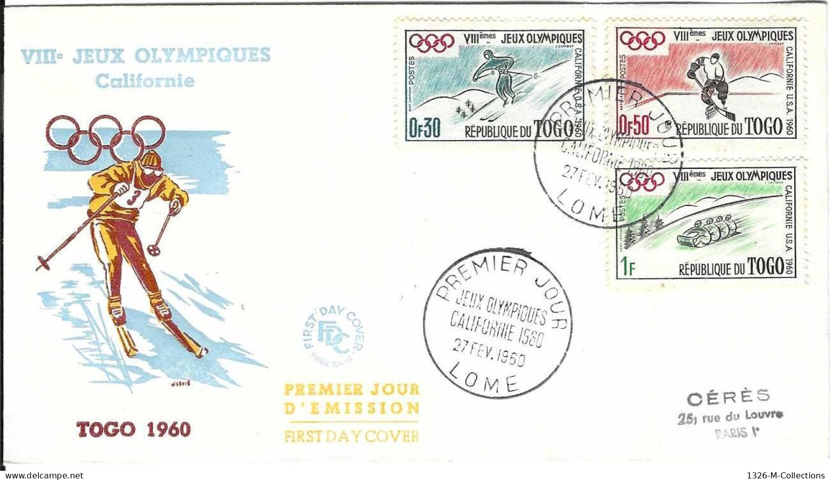 Envellope TOGO 1e Jour N° 300 A 302 Y & T - Togo (1960-...)