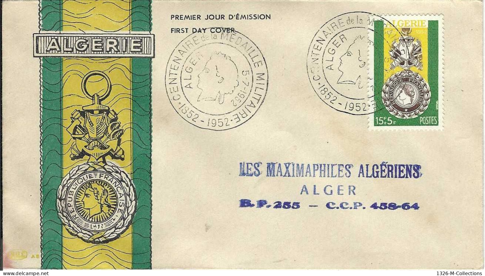 Envellope ALGERIE 1e Jour N° 296 Ceres - Algérie (1962-...)